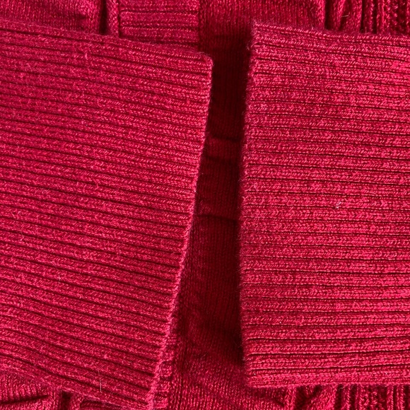 Eddie Bauer Womens Red Cable Knit Button Up Crew Neck Sweater. Sz-M - Picture 10 of 16